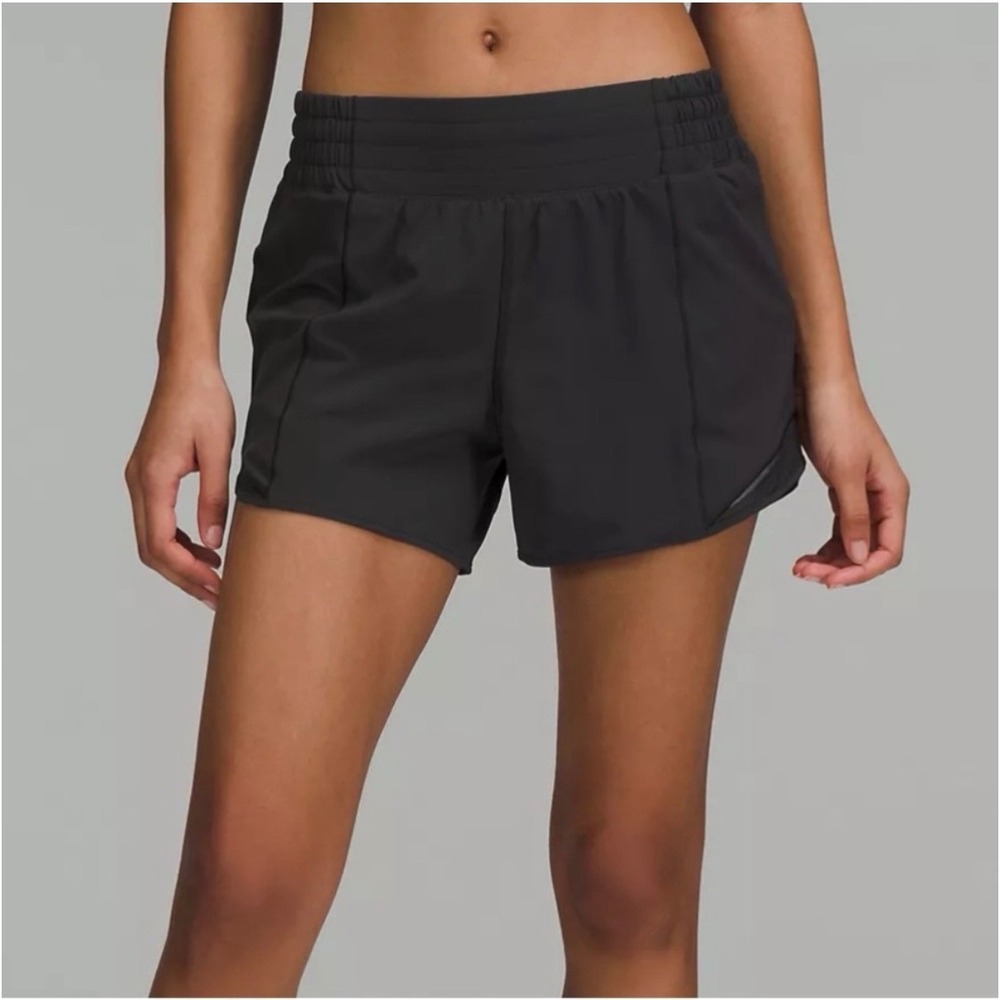 Lululemon | Hotty Hot High-Rise Lined Short 4" Size 2 Black LWARIT Gym Workout